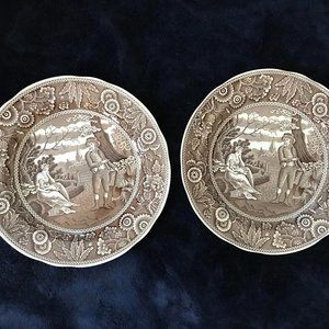 2 Spode England Georgian Series Collection Plates